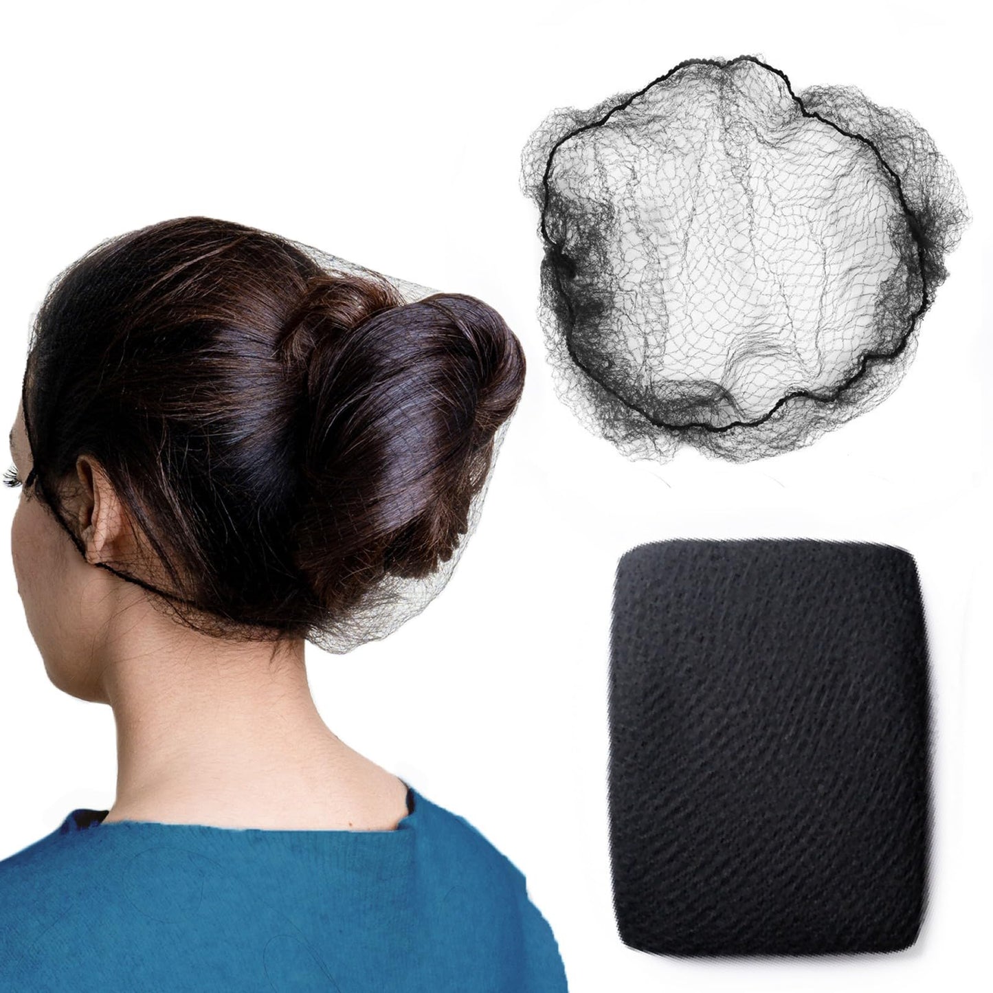 Zefeqco Hair Net Black - 100Pcs - 24 Inches Invisible Nylon Hair Nets For Women And Men - Perfect For Hair Bun, Sleeping, & Kitc