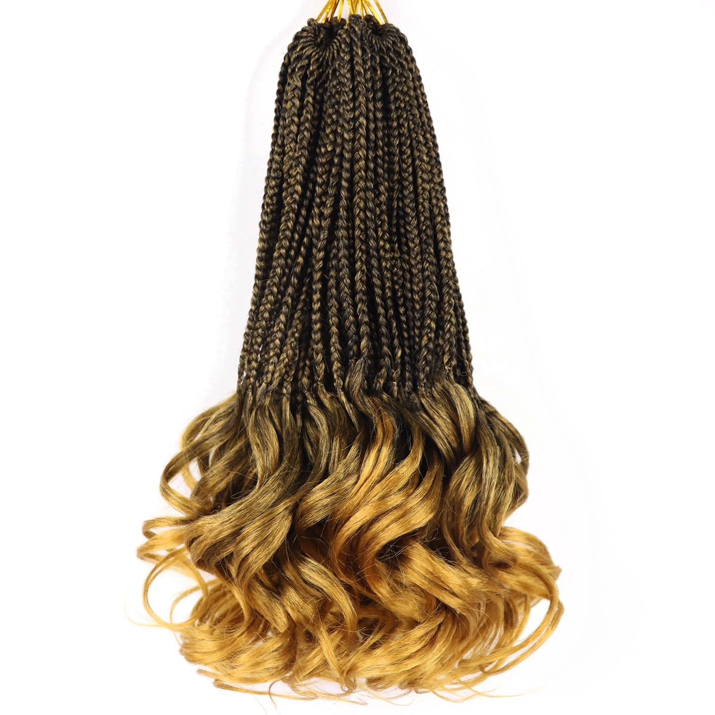 Crochet Hair 10 Inch French Curl Braiding Hair Goddess Box Braids Crochet Hair Braiding Hair Short French Curl Crochet Braids with Curly Ends Curly Crochet Hair Extensions(7 Packs,T27#)