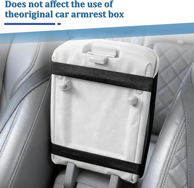 Car Center Console Cover, Fluffy Soft Vehicle Middle Console Arm Rest Cushion Pad, Furry Automotive Interior Armrest Seat Box Protector Decoration Accessories, Universal Fit (Royal Blue)