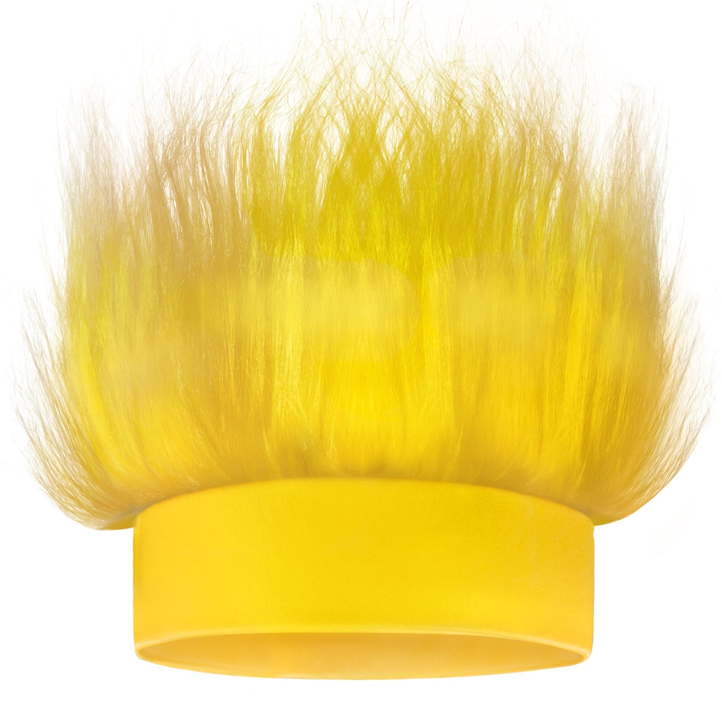 Novelty Place Yellow Hairy Costume Headband - Fun And Fuzzy Crazy Hair Wig Troll Hair Costume Accessories - Perfect For Sports P