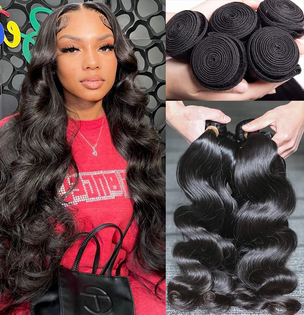 Human Hair Bundles Body Wave Brazilian Virgin Human Hair 4 Bundles (18 20 22 24) 100% Unprocessed Remy 12A Hair Weave Deals Body