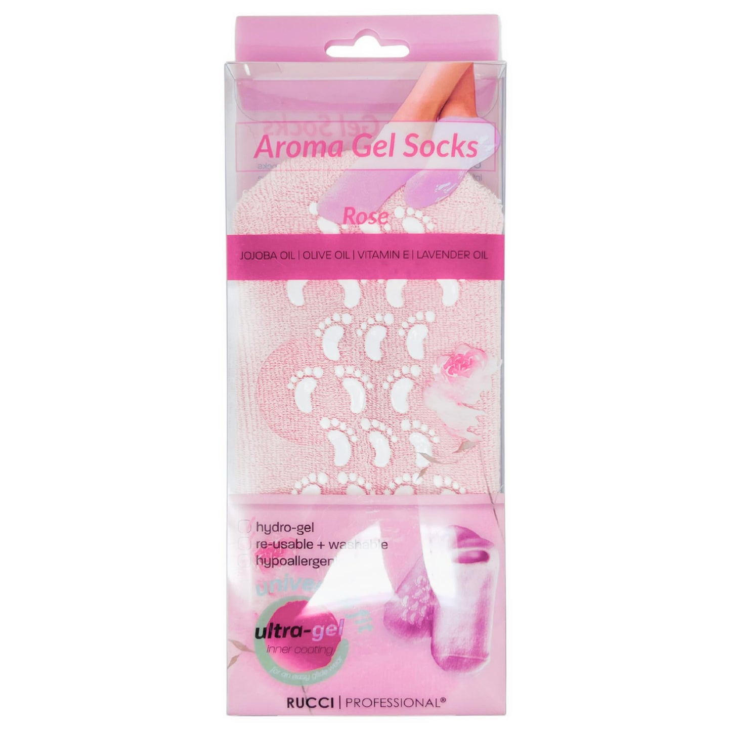 Rucci Moisturizing Socks,Gel Socks, Gel Inner Lining Infused With Essential Oils -Reccomended For Rough Feet, Calluses,Cracked H