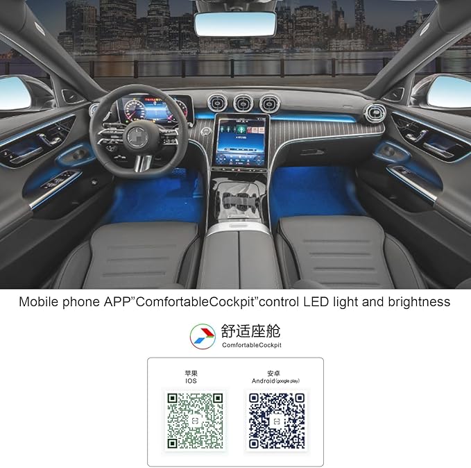 Interior Ambient Light Package 64 colors Replacement for new Benz GLC Class X254 W254 2023-2025year (CVS-8176-C-H-J)