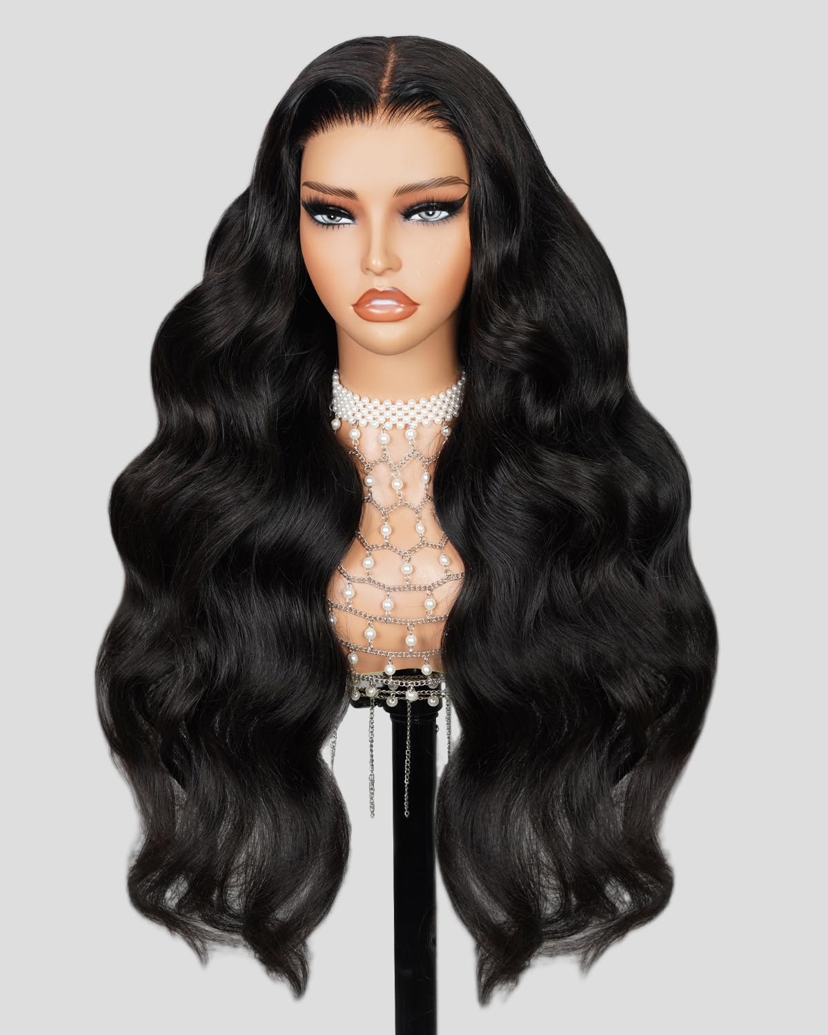 MEGALOOK Ready to Go Glueless Wigs Human Hair Pre Plucked Pre Cut 6x5 HD Lace Closure Wigs Human Hair 12A Body Wave Human Hair Wig Real 220% Density Bleached Tiny Knots 20 Inch