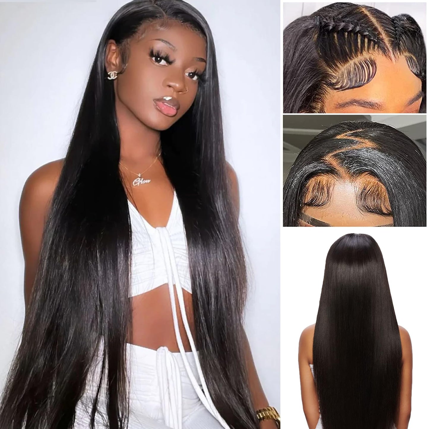 Ulovmly 5X5 Hd Lace Closure Wigs Human Hair Straight Closure Wigs Human Hair Pre Plucked 5X5 Closure Wig 12A 5X5 Human Hair Wigs