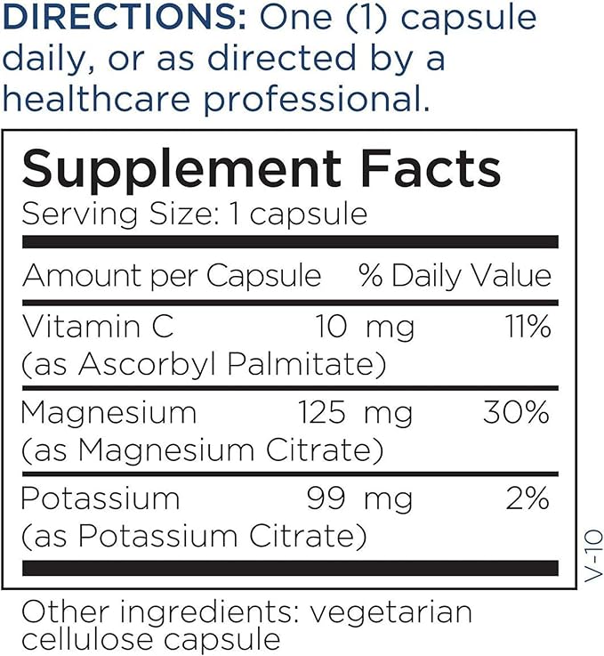 Metabolic Maintenance Potassium Magnesium Citrate - Highly Bioavailable Mineral Supplement - Supports Cardiovascular, Nerve + Muscle Health. No Fillers (240 Capsules)