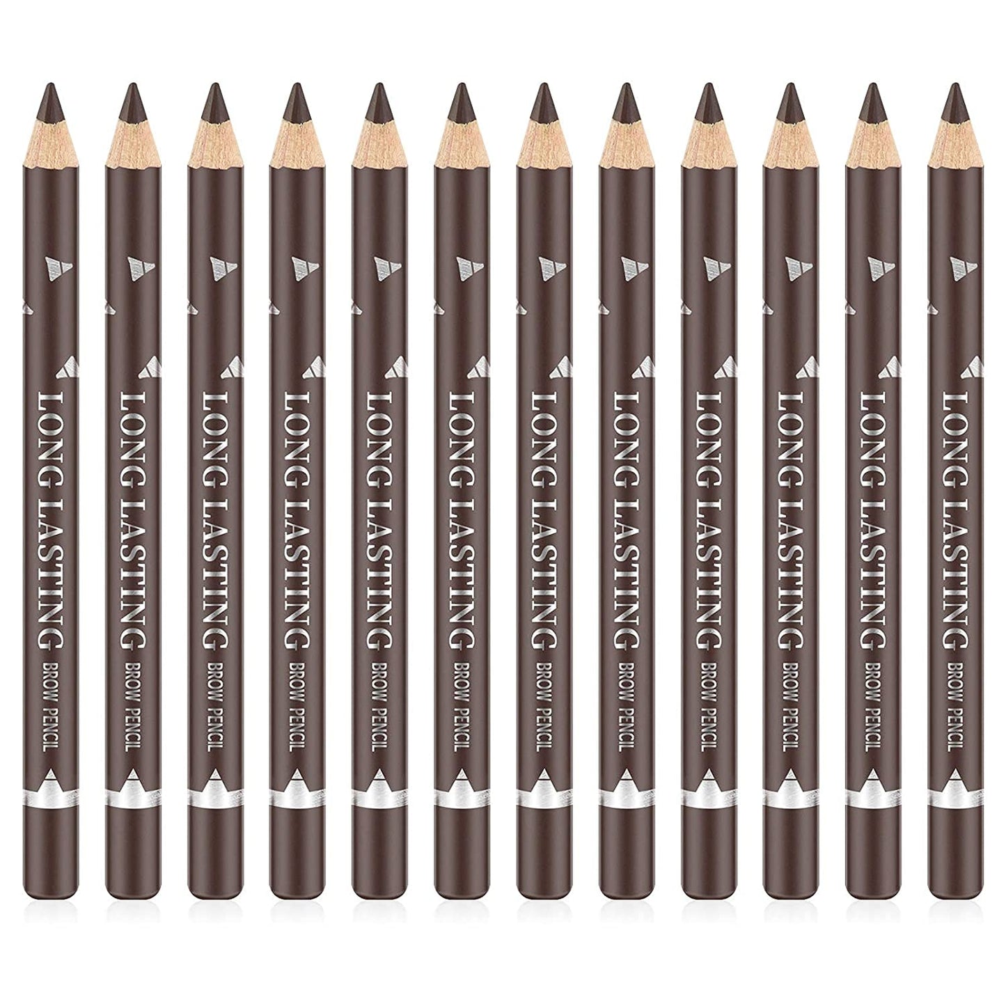 Go Ho 12 Pcs Dark Brown Eyebrow Eyeliner Pencils Makeup Pen,Sweatproof Eye Brow Pencil,Long-Lasting Nice Color Eyebrow Pen,Make