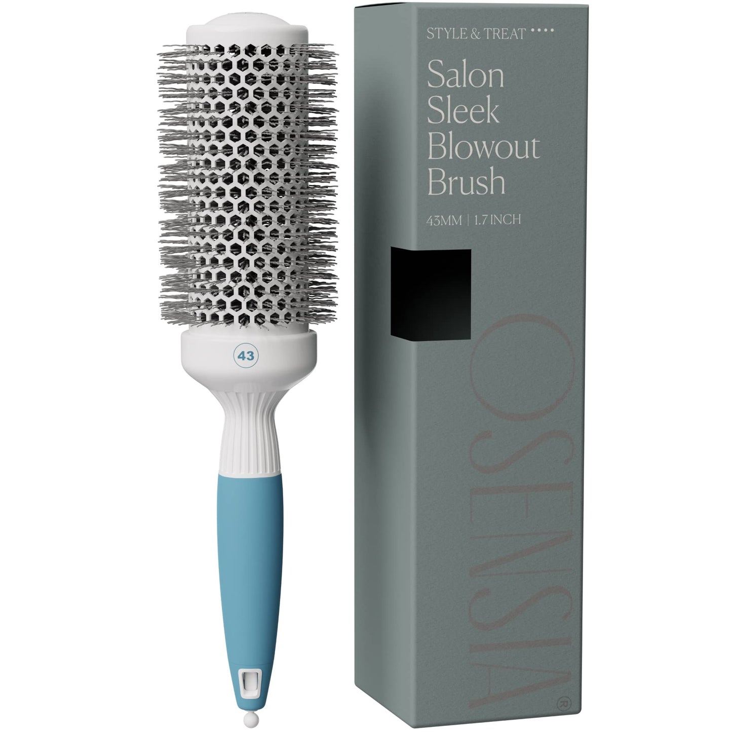 Round Brush For Blow Drying - Medium Ceramic Ionic Thermal Barrel Brush For Sleek Precise Heat Styling Blowout Volume - Lightwei