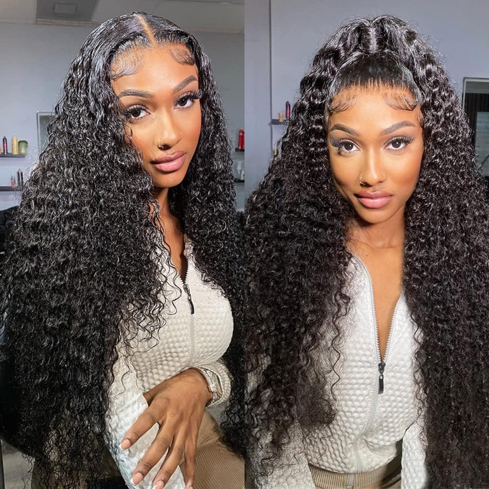 Deep Wave Lace Front Wigs Human Hair Pre Plucked 13X4 Swiss Lace Frontal Wigs 180% Density Brazilian Virgin Human Hair Wigs For