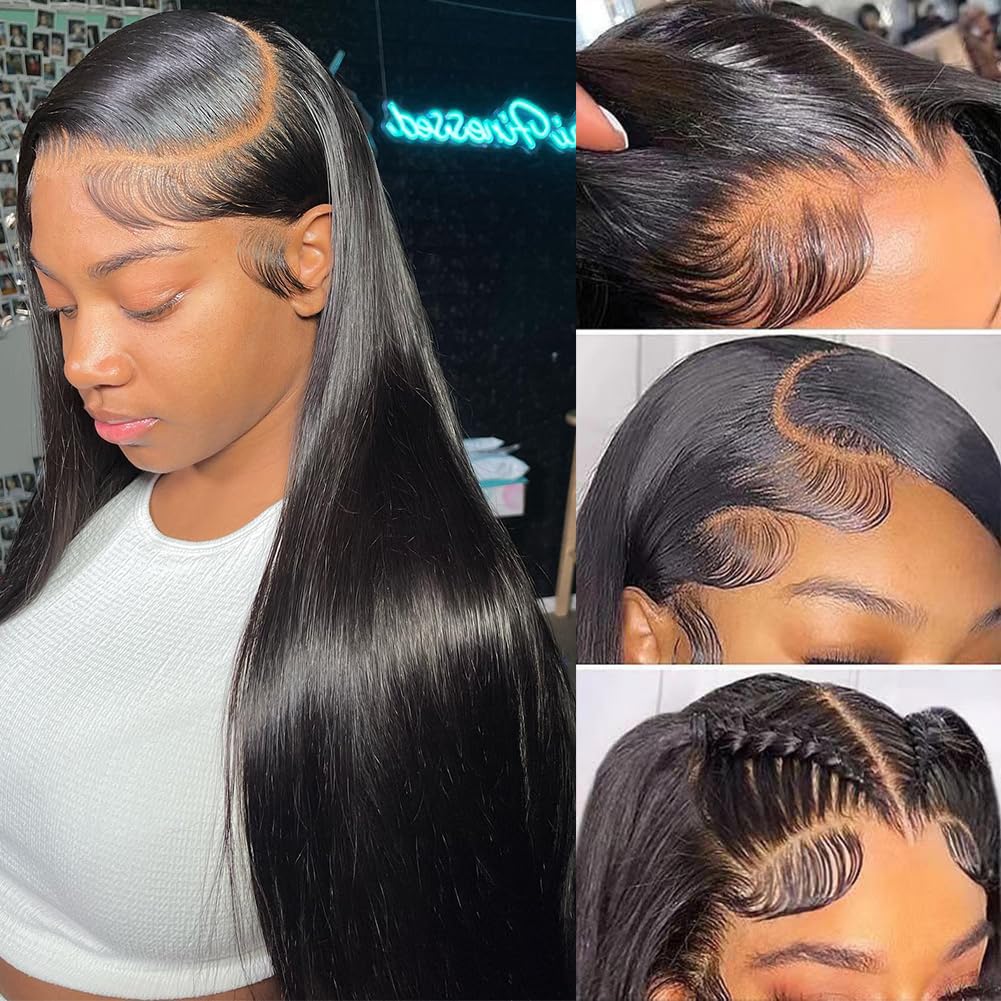 Iris Queen 13X4 Straight 220 Density Transparent Lace Front Human Hair Wigs For Black Women 12A Virgin Human Hair Hd Lace Fronta