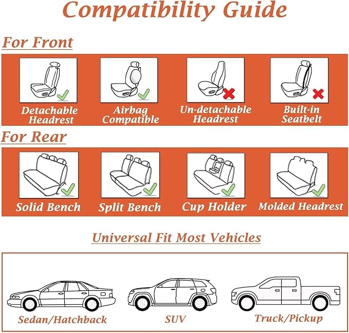 Coverado Seat Covers, Car Seat Covers Front Seats, Car Seat Cover, Waterproof Car Seat Covers, Car Seat Cushion, Front Car Seat Covers Leatherette Car Seat Protector Universal Fit Most Cars White