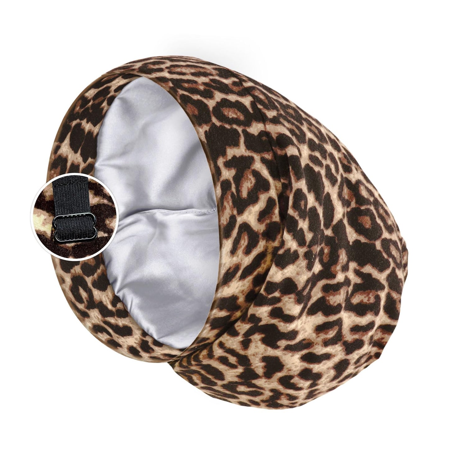 Satin Lined Sleep Cap Bonnet For Curly Hair And Braids, Stay On All Night Hair Wrap With Adjustable Strap For Women And Men, Bro