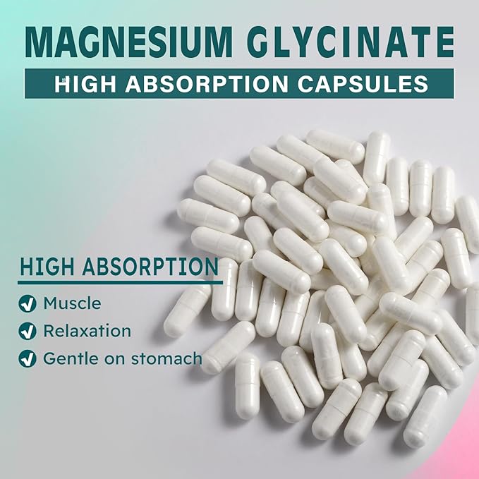 Magnesium Glycinate 400 MG per Serving 100% Chelated for High Absorption, Gentle On Stomach, Non-GMO, 180 Vegetarian Capsules