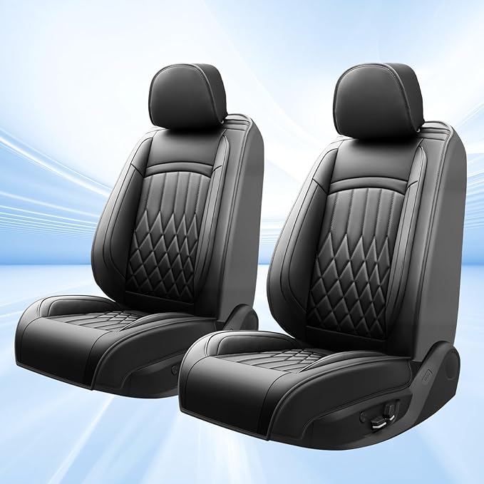 Fit RDX Car Seat Covers for Acura RDX 2010-2026 - Premium Leather, Waterproof, All-Weather, Airbag Compatible, Breathable, Easy Install, Seat Protectors, Only 2 Front seat Covers, Black