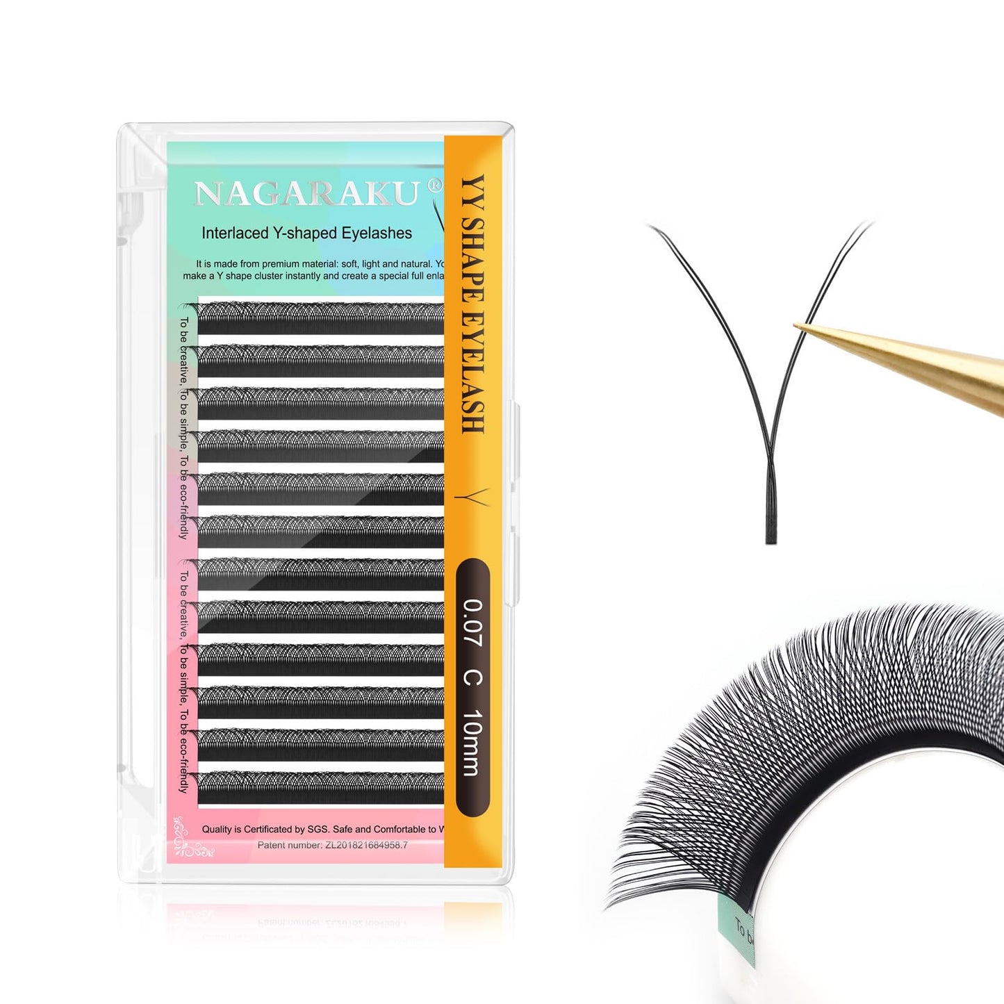 Nagaraku Yy Eyelash Extensions Supplies Y Lash Premade Fans 4D Russian Volume Y Shape Faux Mink Matte 12 Rows Cluster Pre Fanned