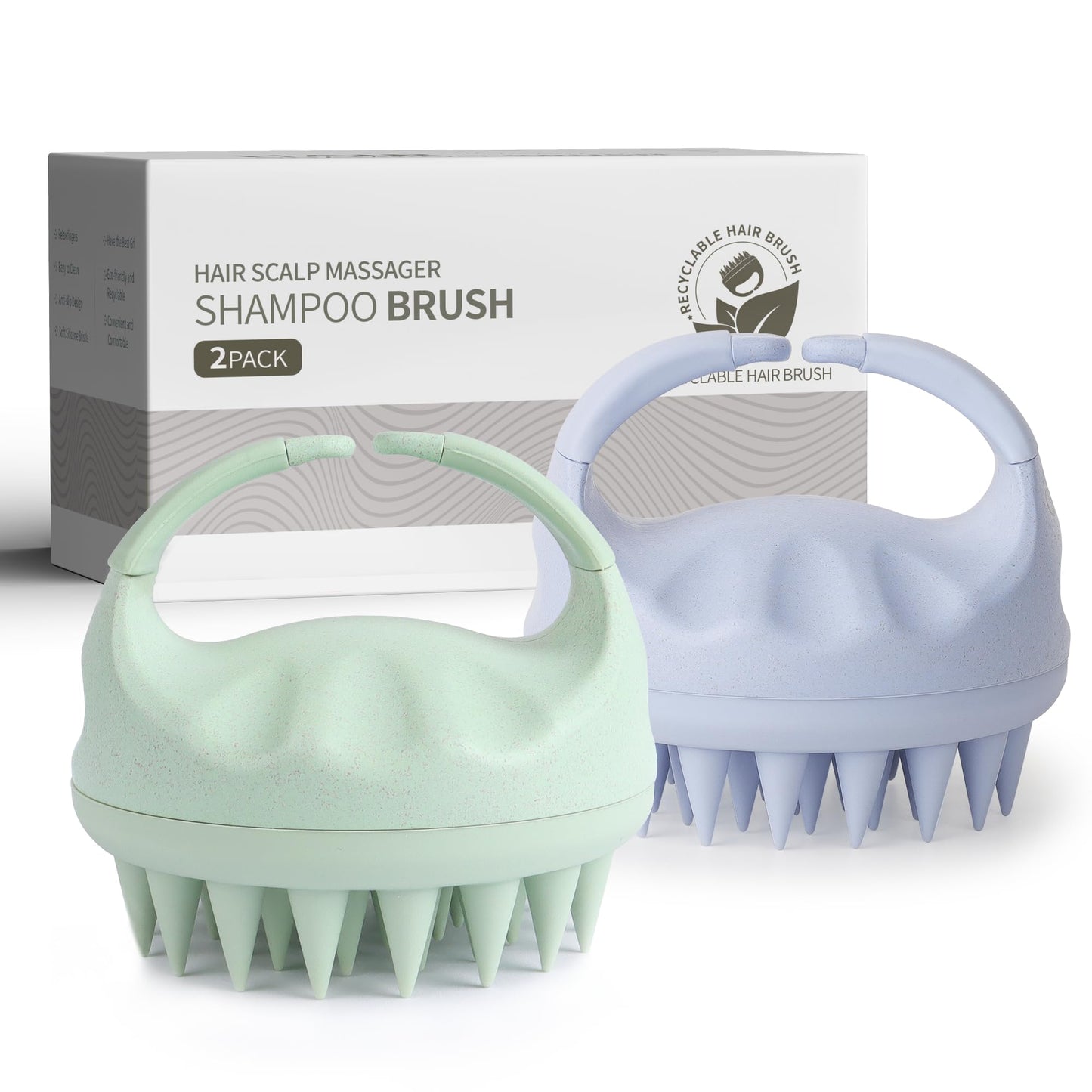 Sndyi 2 Pcs Scalp Massager Shampoo Brush, Scalp Scrubber With Soft Silicone Bristles, Scalp Exfoliator For Dandruff Removal, Sca