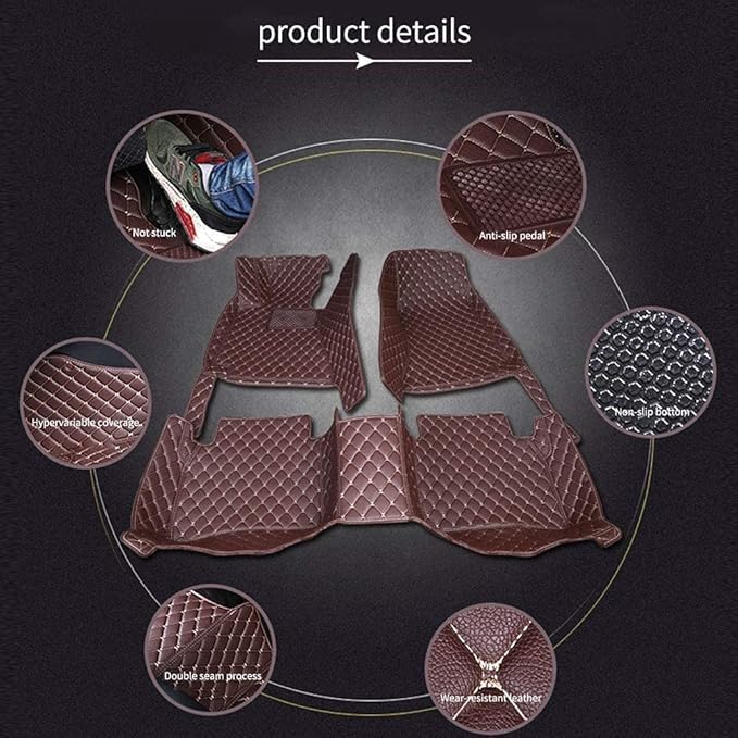 Custom Car Floor Mats for 96% Sedan SUV Sports Car Protection Full Coverage Pads Anti-Slip Leather Floor Lining All Weather Car Floor Mats (Green)