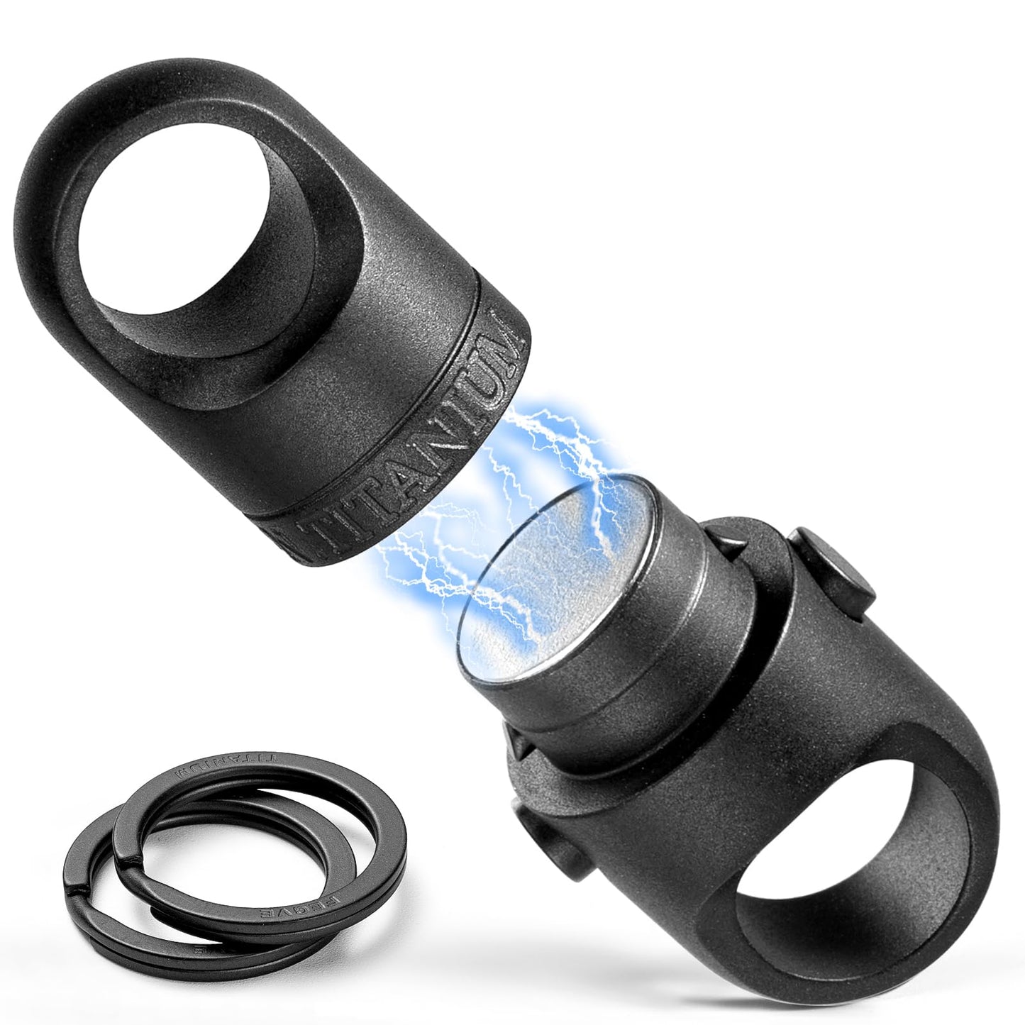 FEGVE Titanium Magnetic Key Holder, Quick Release Keychain, Detachable Magnetic Keychain, Safely Lock System, 360 ° Rotatable