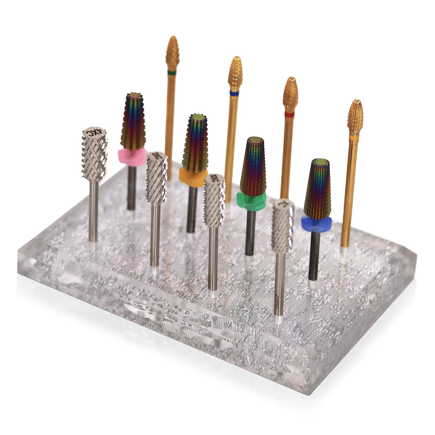 Pana Nail Drill Bit Holder Clear Acrylic Stand Display Organizer Tools For Manicure Artificial Nails Home Use Or Nail Salon - 12