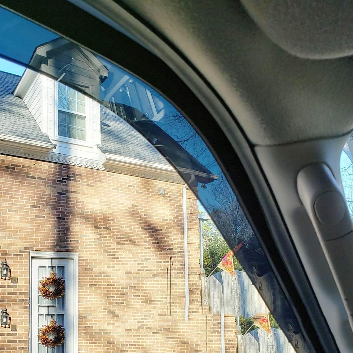 94267 Side Window Wind Deflector, 4pcs Outside Mount Style Tape-On Dark Smoke Nice Rain Guards Set, Window Visor fit for 2011-2024 Dodge Durango