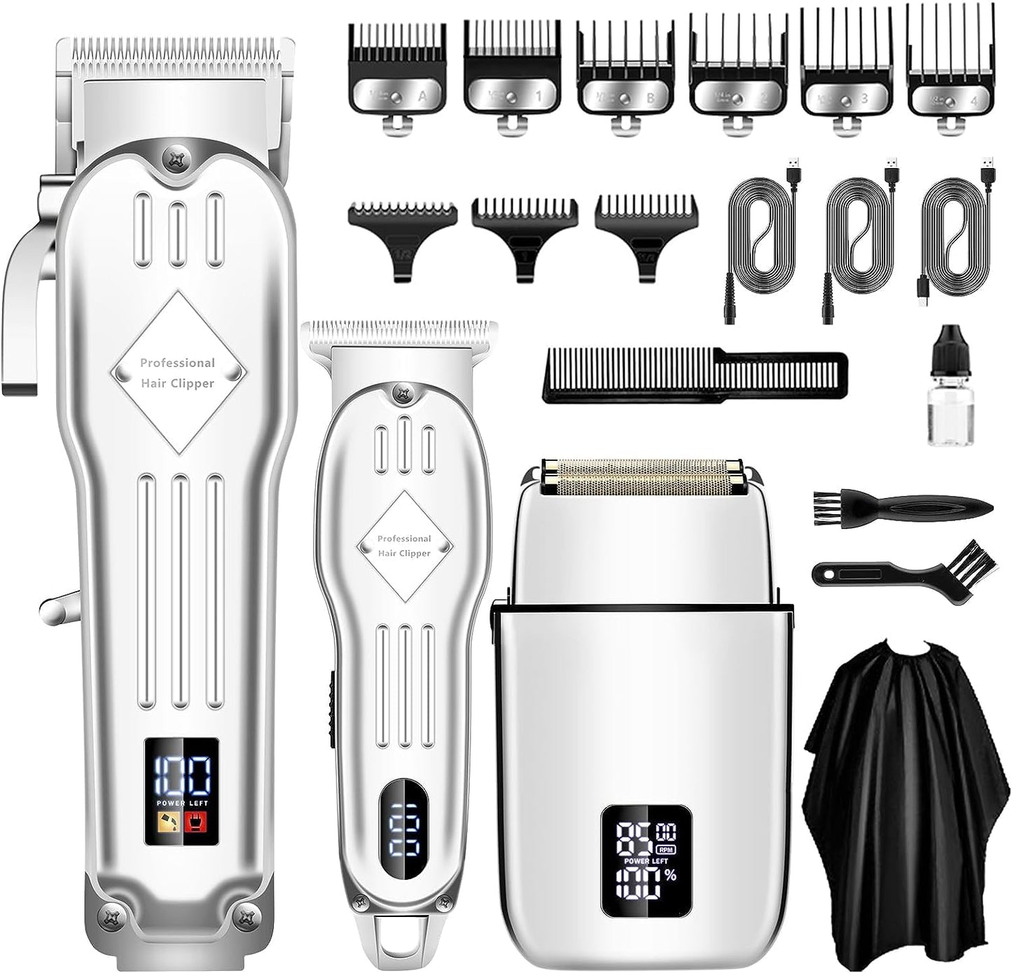 SUNNOW Hair Clippers Professional Cordless for Men, Electric Foil Shavers Razor & Beard Hair Trimmer Kit, Rechargeable Hair Cut