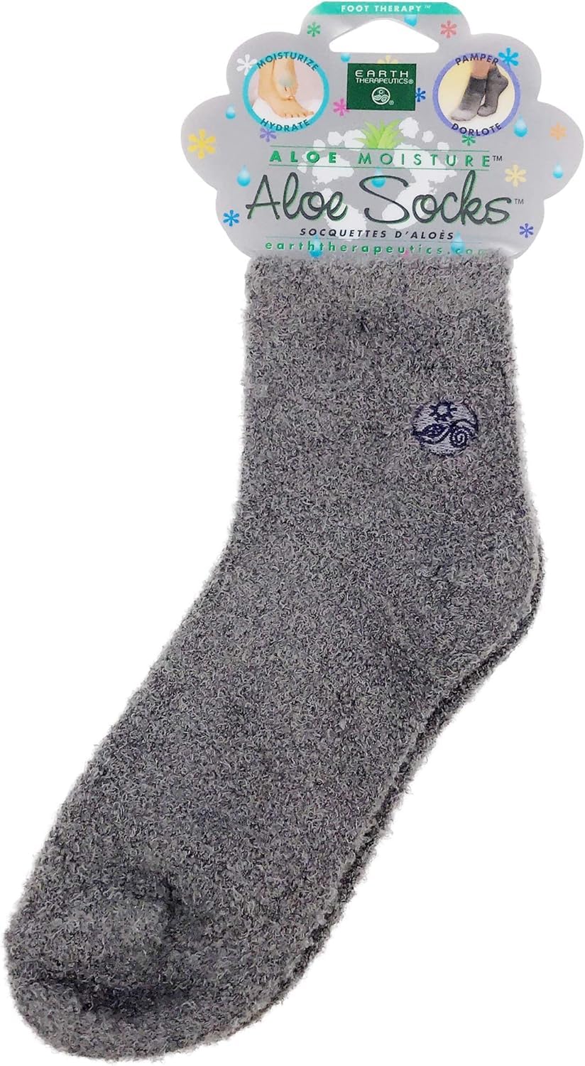 Earth Therapeutics Aloe Vera Socks - Infused With Natural Aloe Vera & Vitamin E - Helps Dry Feet, Cracked Heels, Calluses, Rough