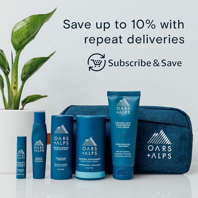 Oars + Alps Aluminum Free Deodorant for Men and Women, Dermatologist Tested and Made with Clean Ingredients, Vegan, California Coast, 1 Pack, 2.6 Oz