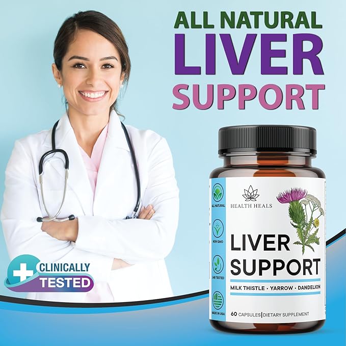 Liver Cleanse & Repair Formula - Herbal Liver Support Supplement with Milk Thistle Dandelion Root Turmeric, Artichoke Extract for Liver Health - 60 Count