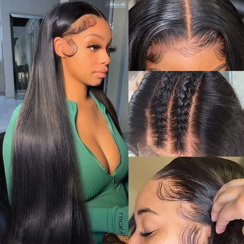 Subella 12A Hd Lace Front Wigs Human Hair Pre Plucked Hairline With Baby Hair 180 Density 13X4 Brazilian Straight Human Hair Wig