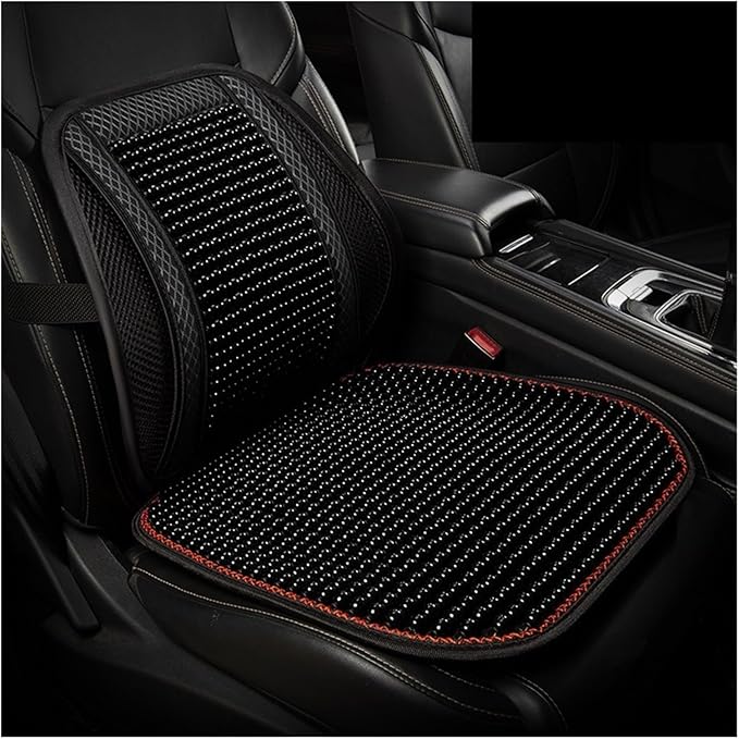 TOMSE Car Seat Chair Back Cushion for BMW X3 G01 2019 2020 2021 2022 2023 2024, Wooden Beads Ventilate Mesh Lumbar Brace Strong Durable Relieve Fatigue Summer Interior Accessories,A-Backrest