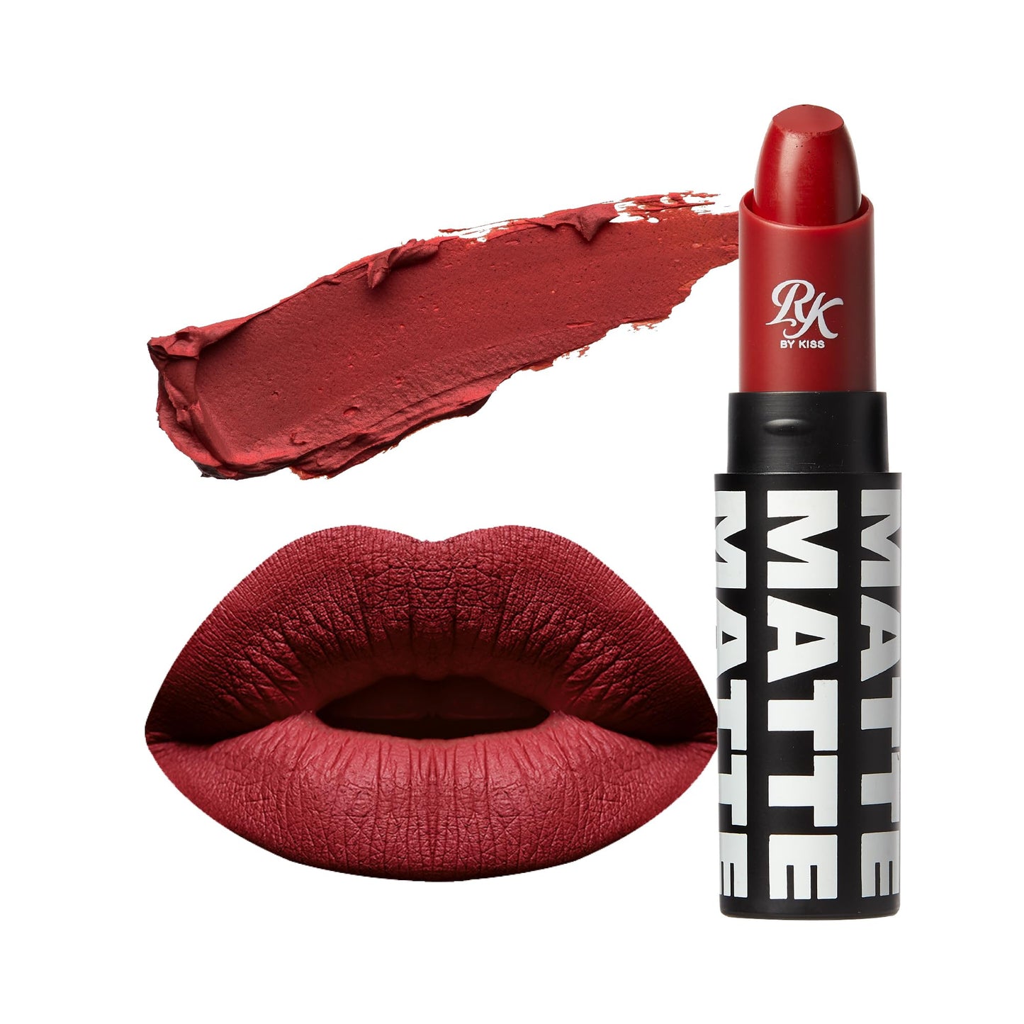 Ruby Kisses Lipstick, Matte Finish, Long-Lasting, Highly Pigmented, Smooth Apply, Full Coverage Lip Color Makeup (Red Carpet)