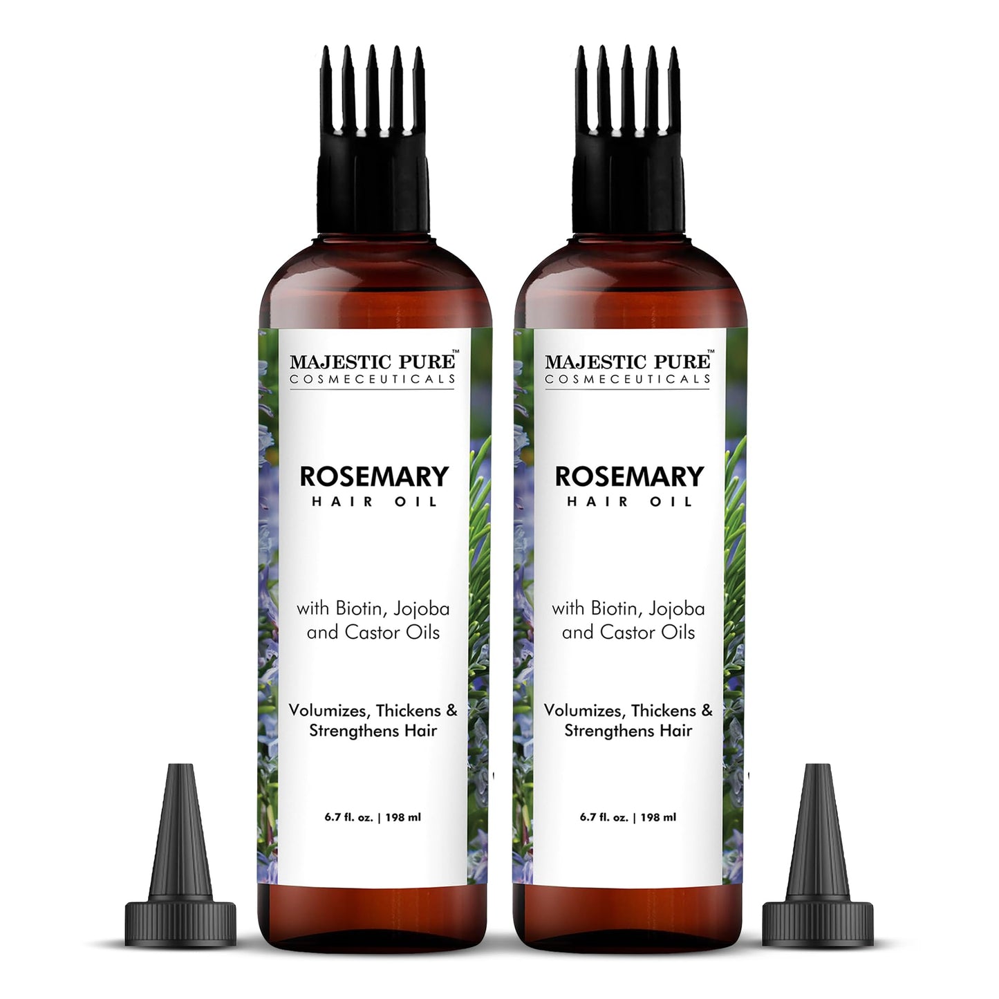 Majestic Pure 100% Pure Rosemary Oil For Hair Growth | Infused With Biotin | Hair Strengthening Treatment | Nourishing & Volumiz