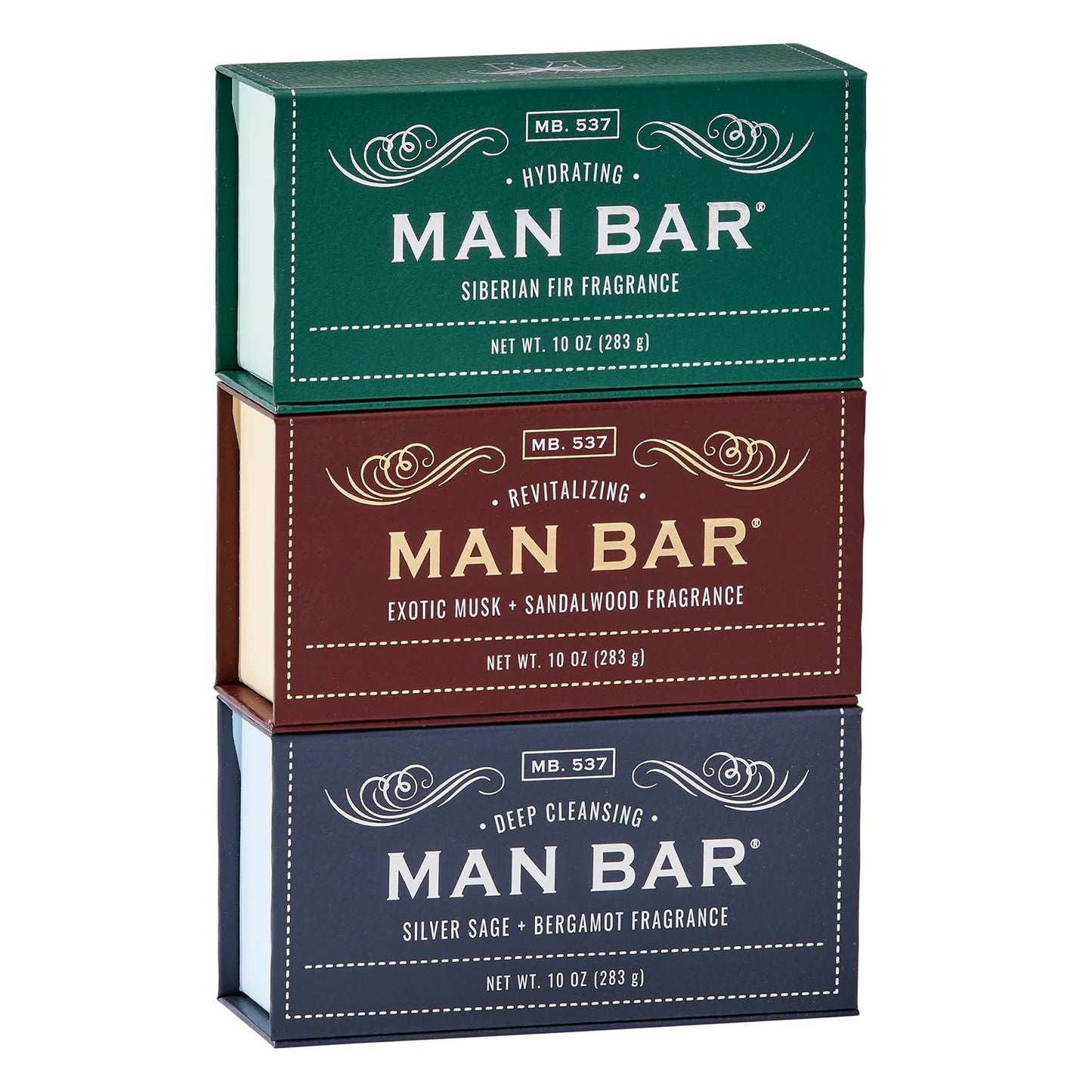 San Francisco Soap Co Man Bar 3-Piece Gift Set - No Harmful Chemicals - Good For All Skin Types - Made In The Usa
