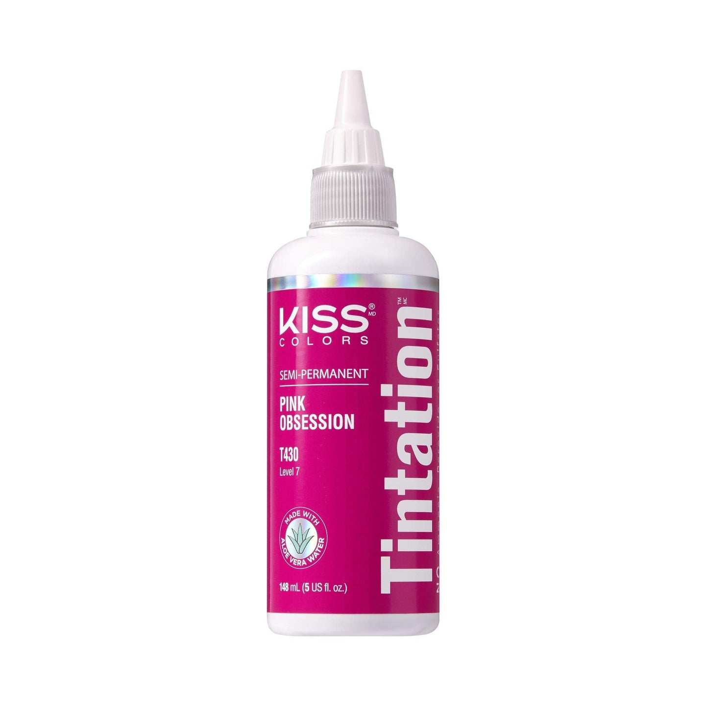 Kiss Tintation Semi-Permanent Hair Color Treatment 148 Ml (5 Us Fl.Oz) (Pink Obsession)