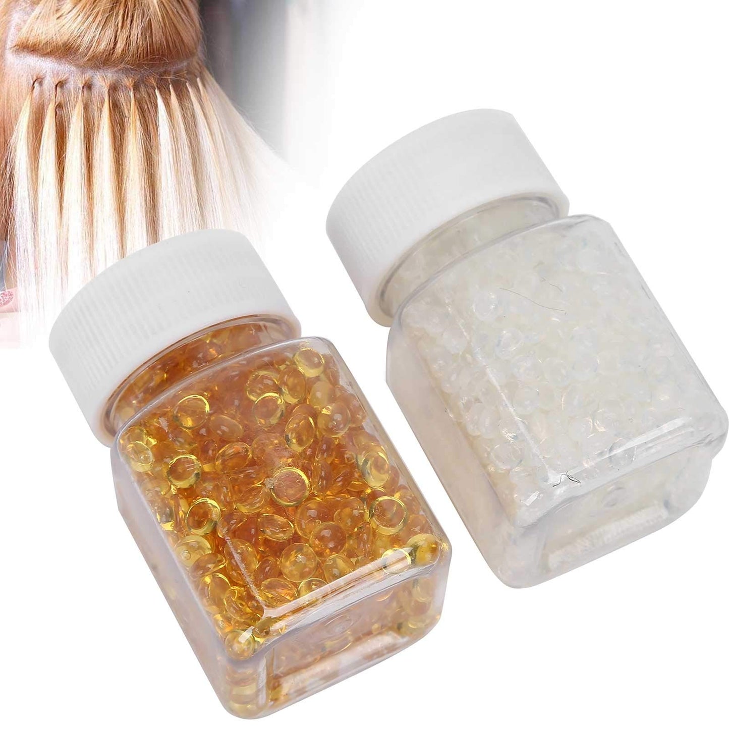 Keratin Clear Granule Beads Hair Extension, Glue Bead For Keratin Granule Hot Fusions Extension Glue Bead Accessory,Glue Tips Fo