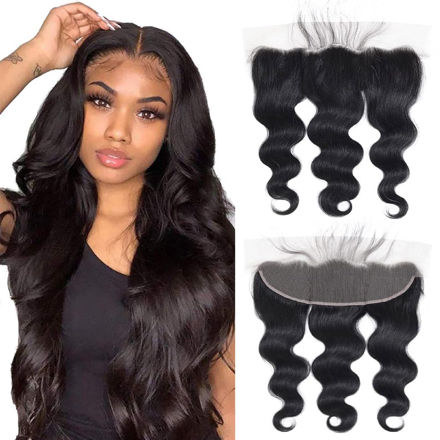 Body Wave Frontal Closure 13X4 Transparent Lace Frontal Closure 150% Density Brazilian Human Hair 13X4 Ear To Ear Full Lace Fron