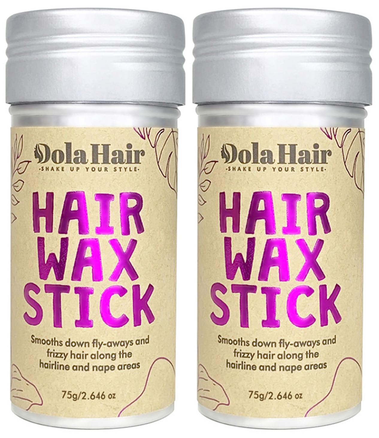 Dolahair Hair Wax Stick For Flyaways, Smoothing, And Slick Back - Hair Pomade For Women And Kids (2 Pack)