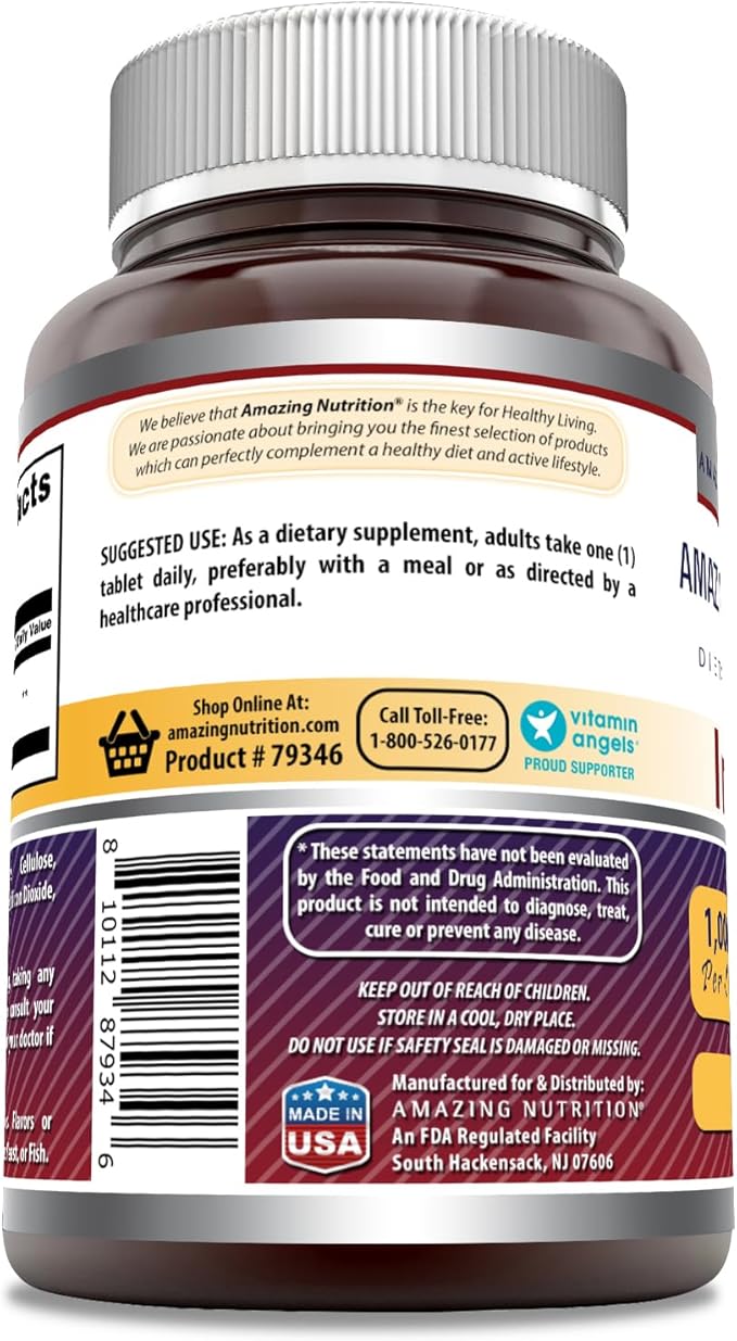 Amazing Formulas Inositol 1000 mg 60 Tablets | Vitamin B8 Supplement | Non GMO | Gluten Free | Made in USA