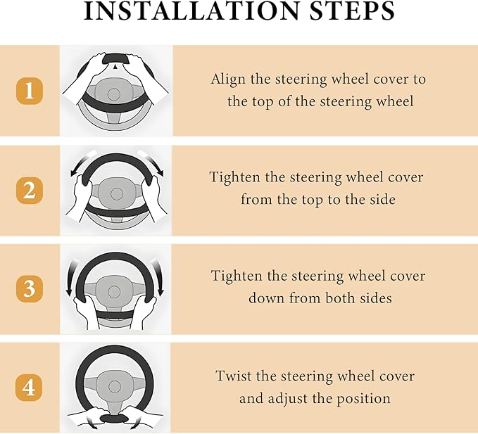 Boho Steering Wheel Cover, 15 Inch Coarse Flax Cloth Ethnic Style Anti-Slip Car Wheel Wrap, Universal Breathable Bohemian Steering Wheel Protector for Cars Vans Trucks (A)