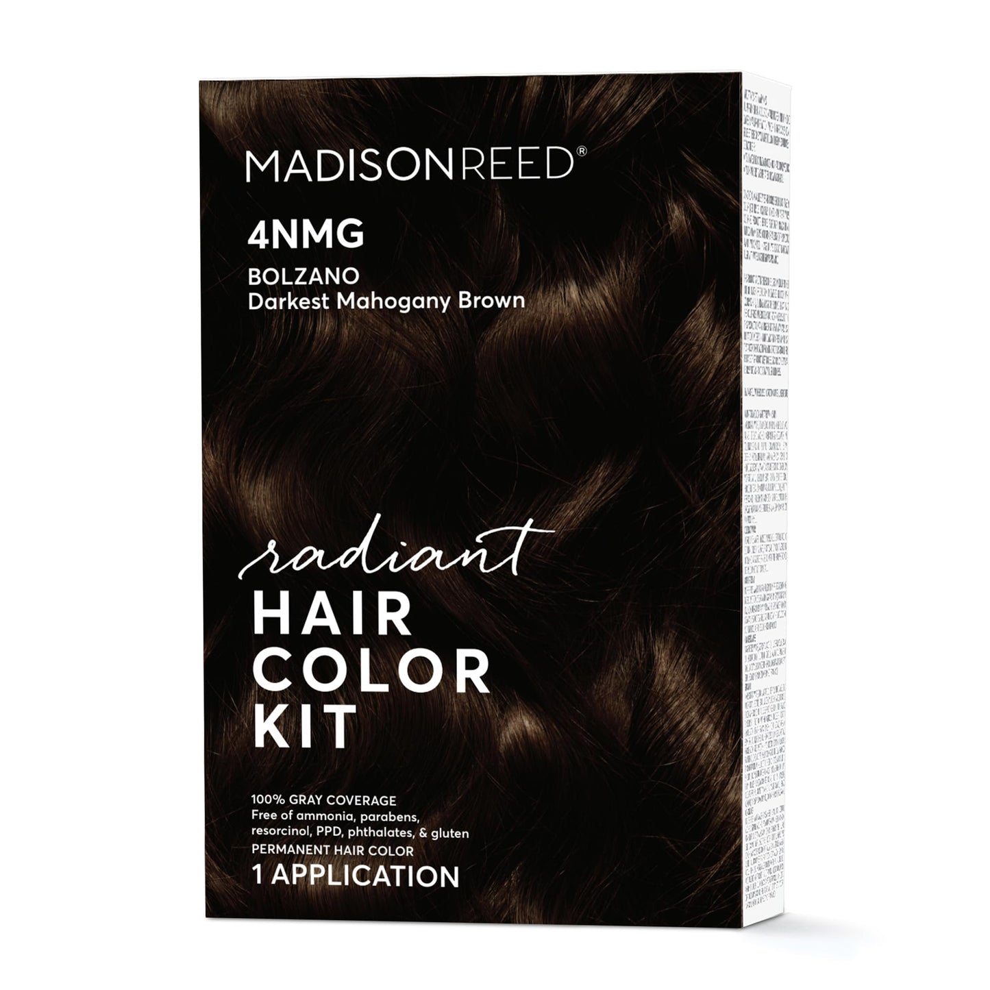 Madison Reed Radiant Hair Color Kit, Darkest Mahogany Brown For 100% Gray Coverage, Ammonia-Free, 4Nmg Bolzano Brown, Permanent