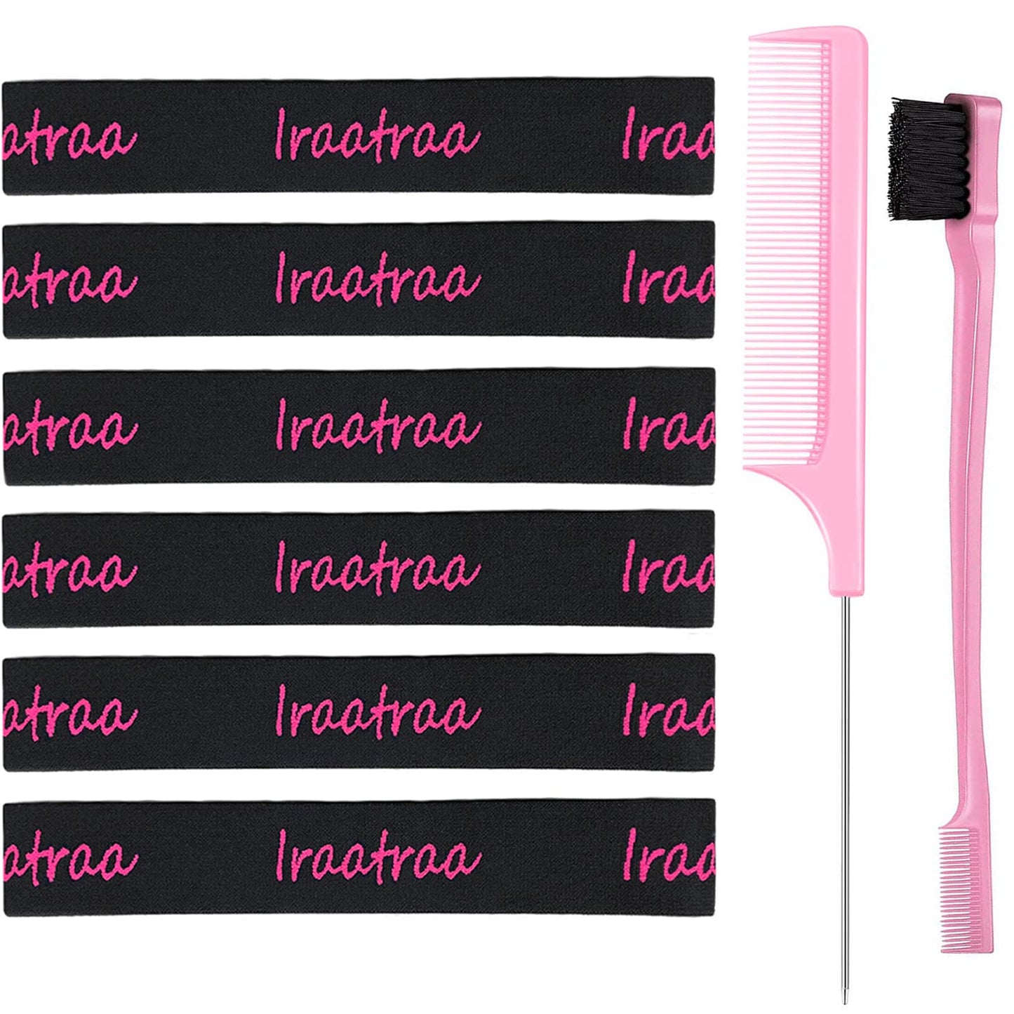 Iraatraa 6 Pcs Elastic Wig Band Set - Lace Melting Bands For Lace Front Wigs, Keeping Wigs In Place & Laying Edges (8 Piece Set,