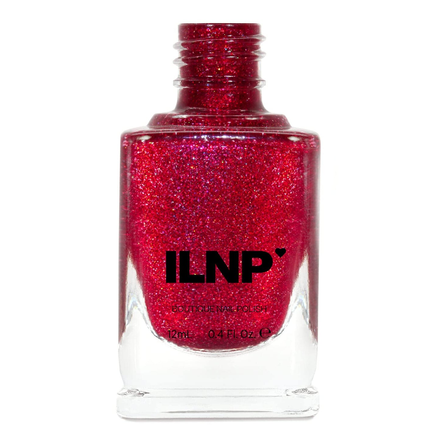 Ilnp Say Love - Ruby Red Holographic Nail Polish, Chip Resistant, 7-Free, Non-Toxic, Vegan, Cruelty Free, 12Ml