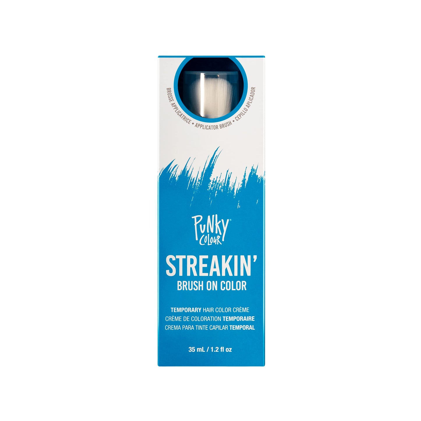 Punky Colour Streakin' Brush On Color Blue, Temporary Hair Color Creme, Instant, Diy Hairstyle, Vibrant, Soft Hold, Men Women Ki