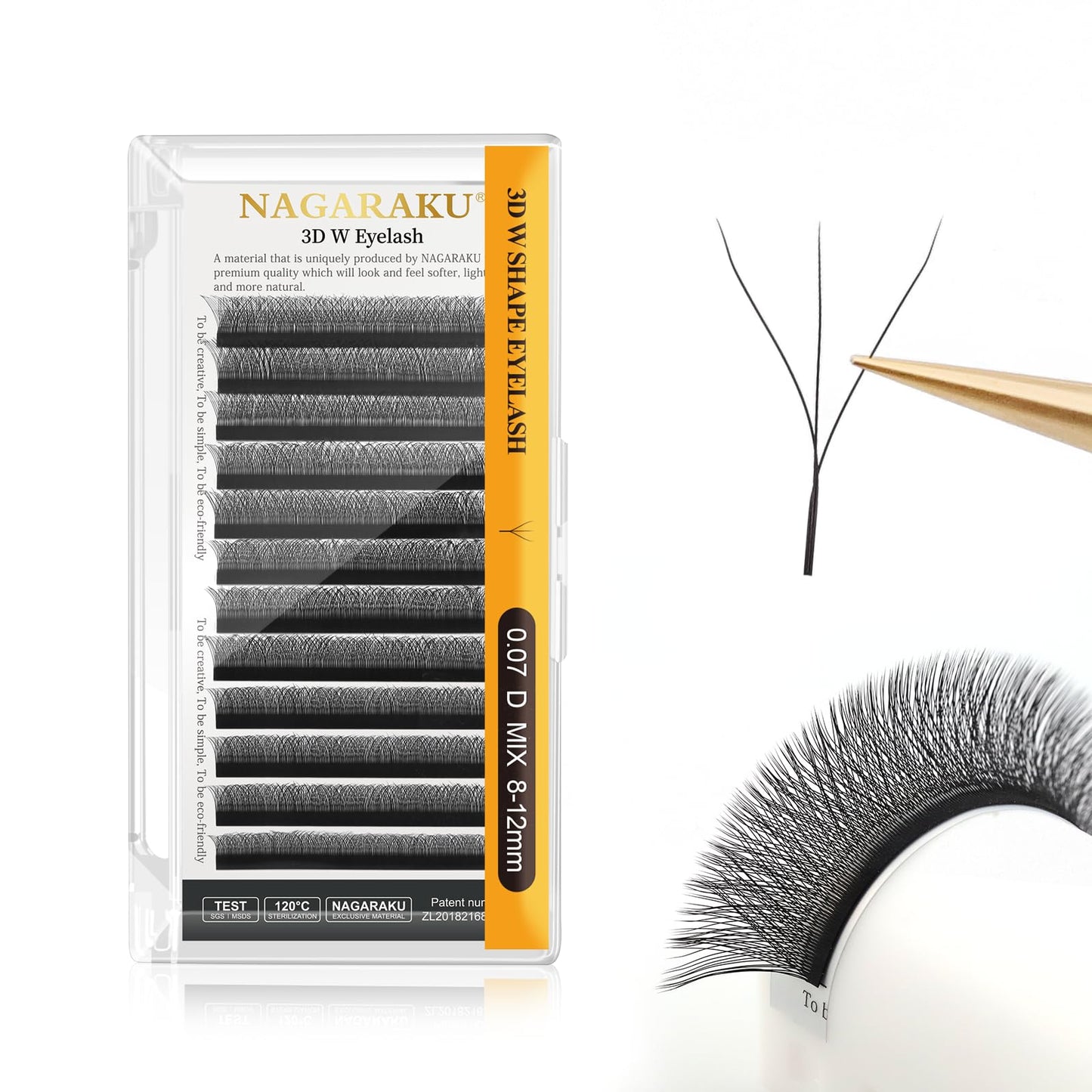 Nagaraku W Eyelash Extension 3D Volume Premade Fan 0.07Mm D Curl 8-12Mm Mix Faux Mink Matte Black Cluster Easy Fanning Yy Eye La