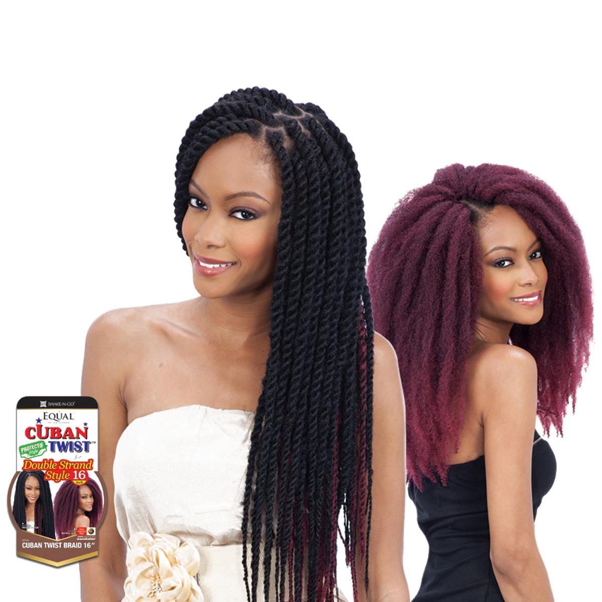 Freetress Equal Synthetic Hair Braids Havana Twist Style Cuban Twist 16'' (1B)