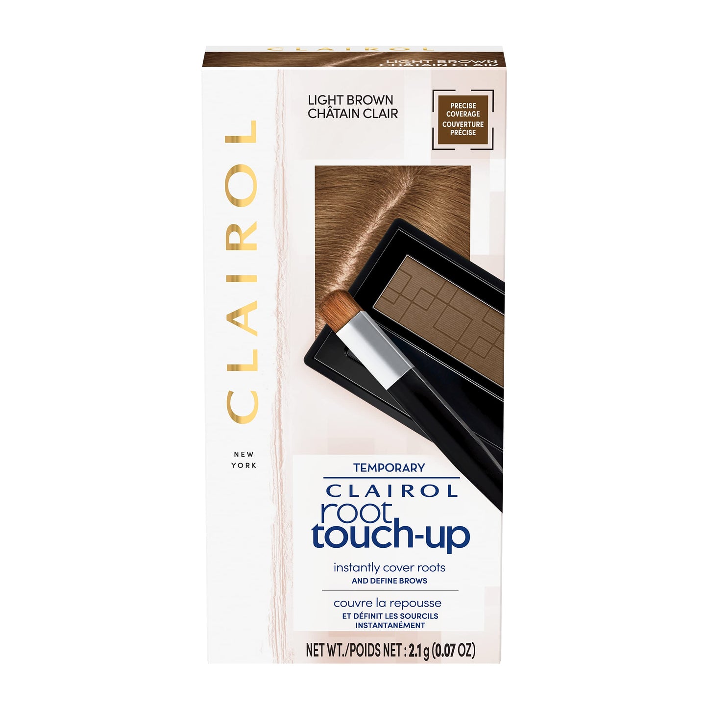 Clairol Root Touch-Up Temporary Concealing Powder, Light Brown Hair Color, Pack Of 1