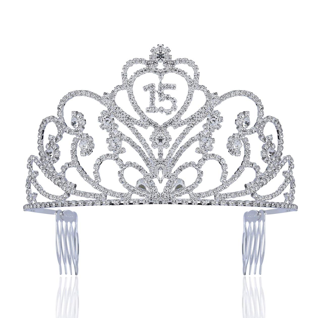 Quinceanera Coronas De Quinceaeras Sweet 15 Fifteen 15Th Birthday Party Clear White Austrian Rhinestone Crystal Princess Hair Je