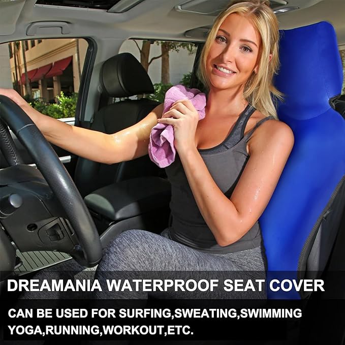 INFANZIA Premium Waterproof Seat Cover Towel Protector Neoprene Universal Fit, Upgraded 100% Washable & Removable Non-Slip Sweat Carseat Towel Covers, Perfect for Gym/Yoga/Workout(Royal Blue,1PCS