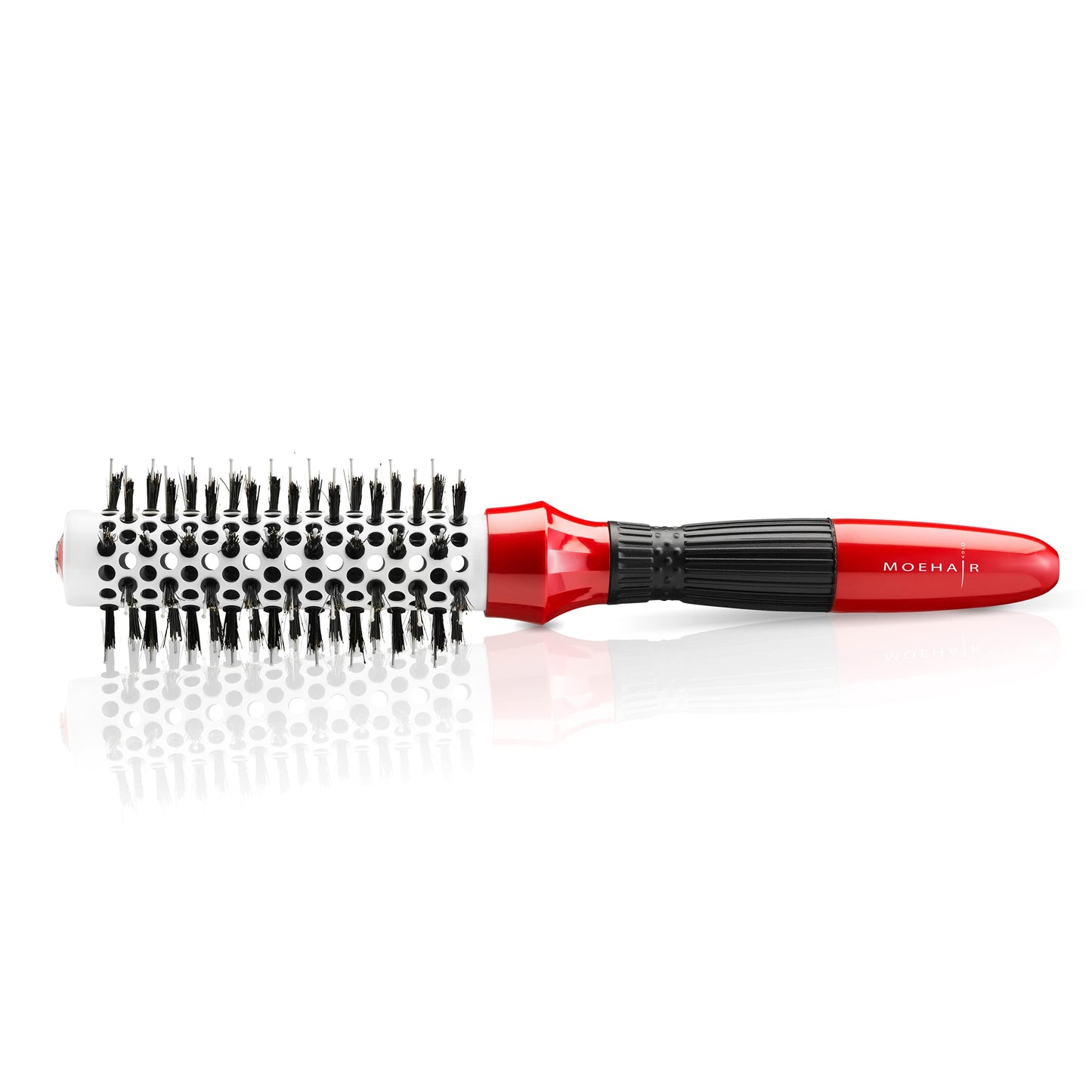 Moehair Double Bristle 1'' Hair Brush. Double Bristle Barrel Hair Brush For Women & Men With Antistatic And Ionic Bristle And Ce