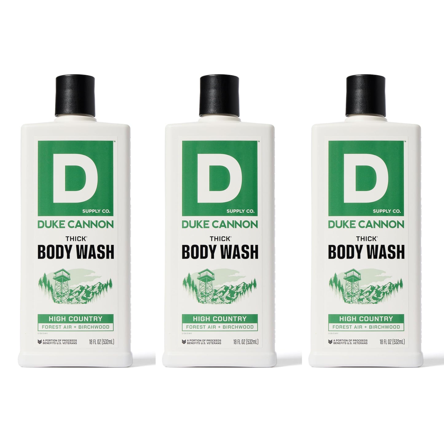 Duke Cannon Supply Co. Thick High-Viscosity Body Wash For Men High Country - Premium Ingredients, Plant-Based Thickeners, Superi